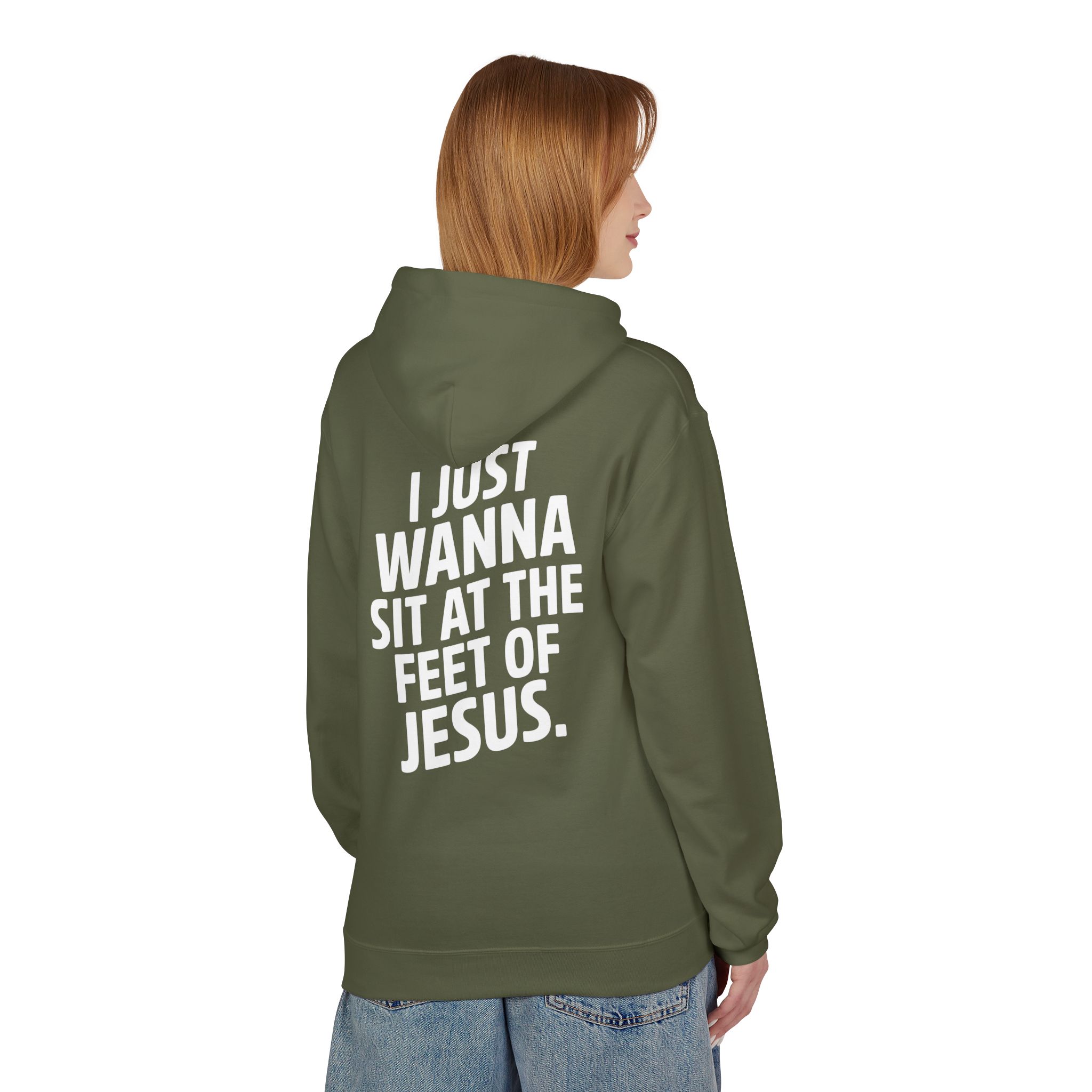 I Just wanna Sit at the Feet of Jesus Midweight Softstyle Fleece Hoodie - Image 20