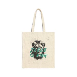 Jesus is King Cotton Canvas Tote Bag