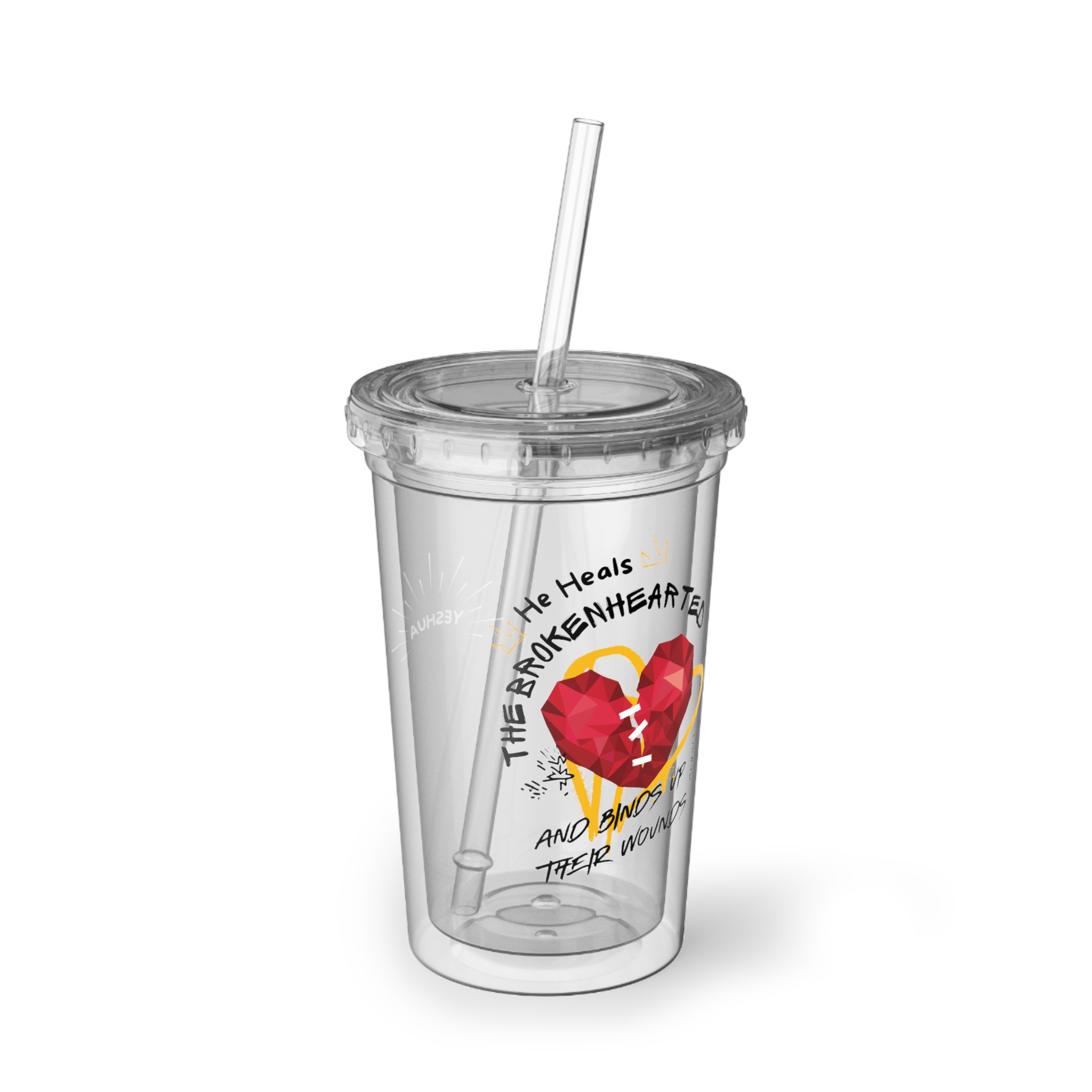 He Heals the Broken Hearted Suave Acrylic Cup