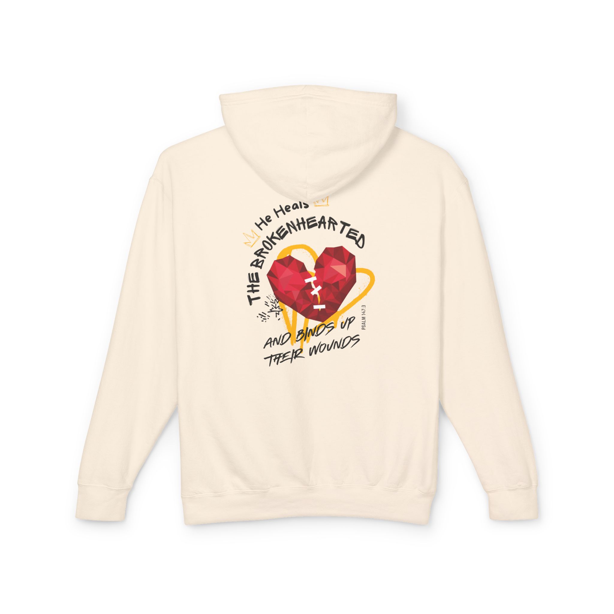 He Heals the Brokenhearted Unisex Lightweight Hooded Sweatshirt - Image 14