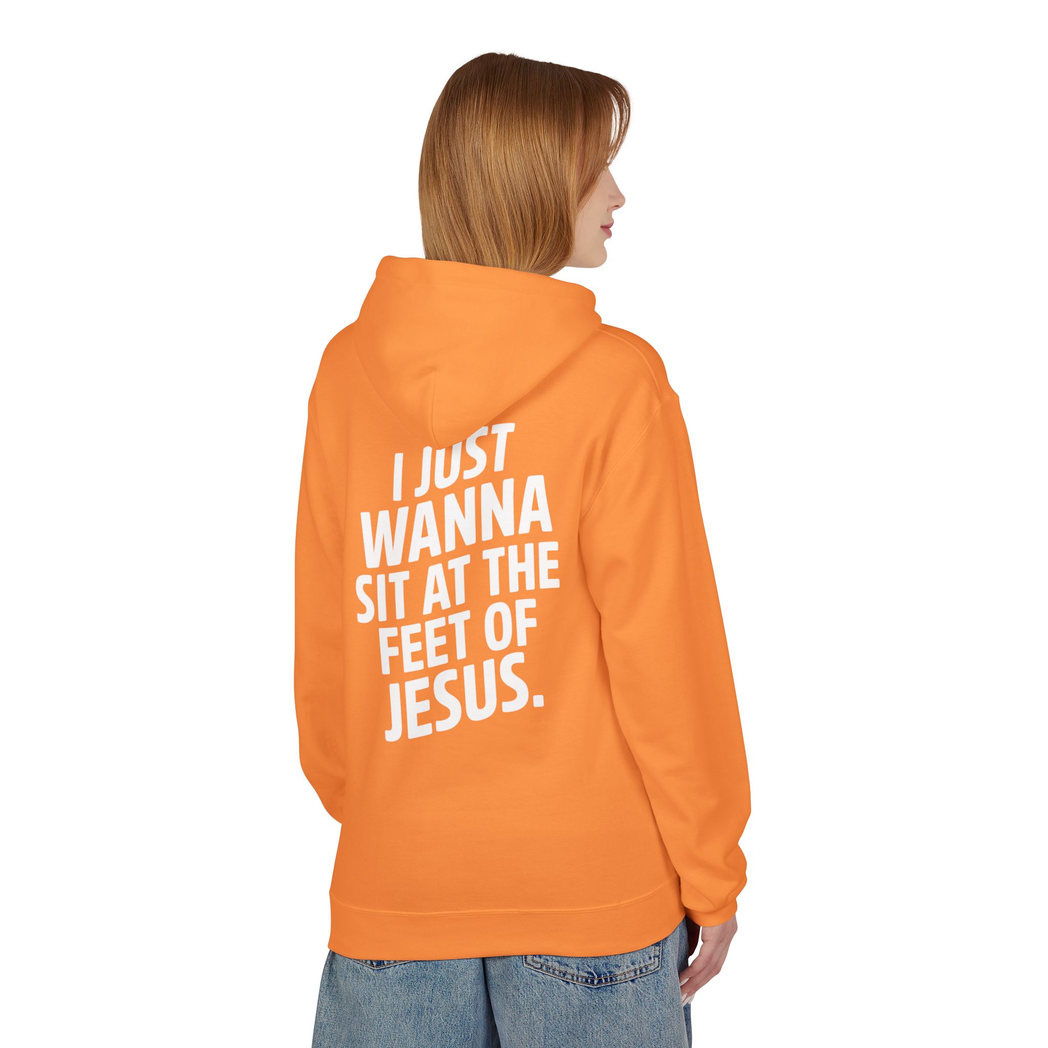 I Just wanna Sit at the Feet of Jesus Midweight Softstyle Fleece Hoodie - Image 16