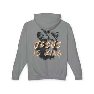Jesus is King: Gold Unisex Lightweight Hooded Sweatshirt