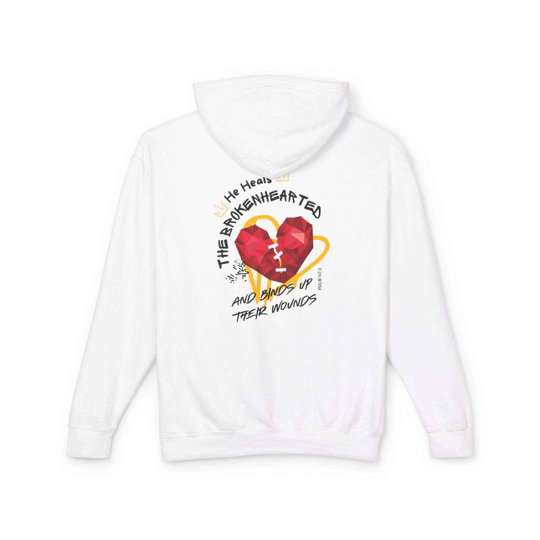 He Heals the Brokenhearted Unisex Lightweight Hooded Sweatshirt - Image 10