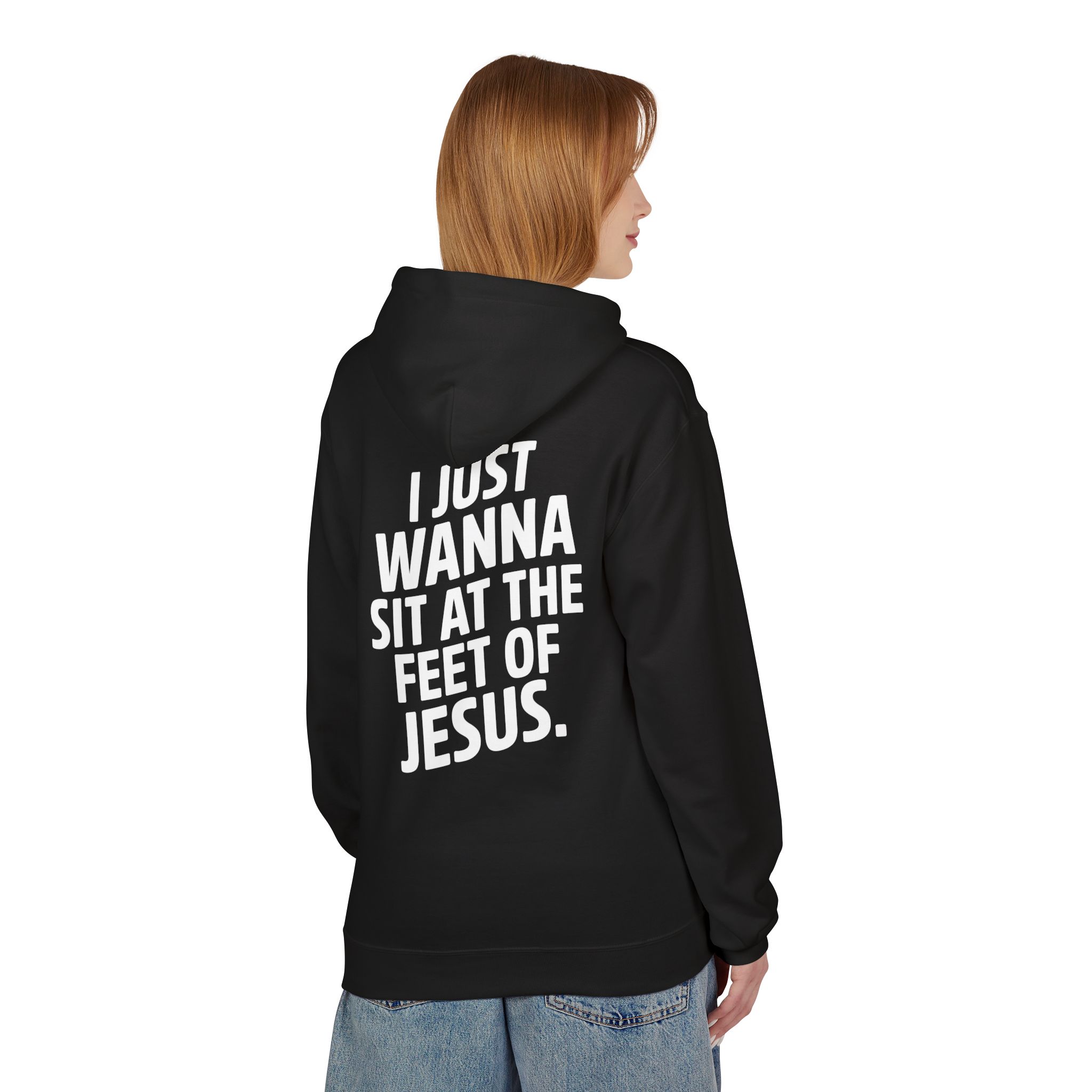 I Just wanna Sit at the Feet of Jesus Midweight Softstyle Fleece Hoodie - Image 8