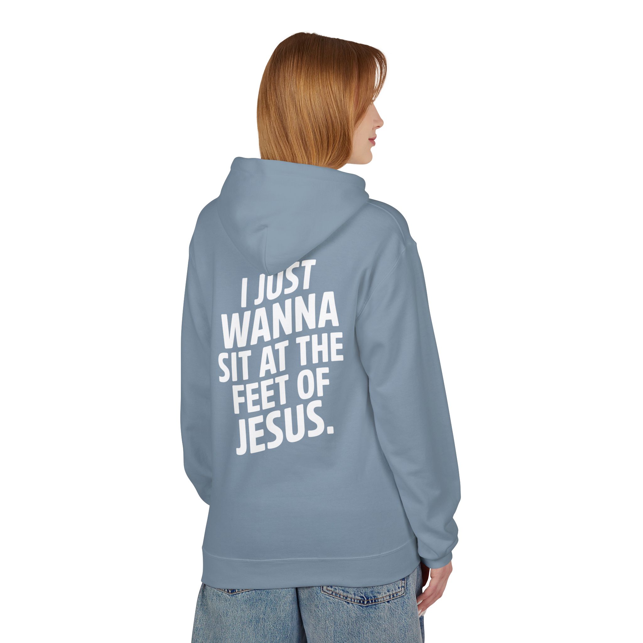 I Just wanna Sit at the Feet of Jesus Midweight Softstyle Fleece Hoodie - Image 24