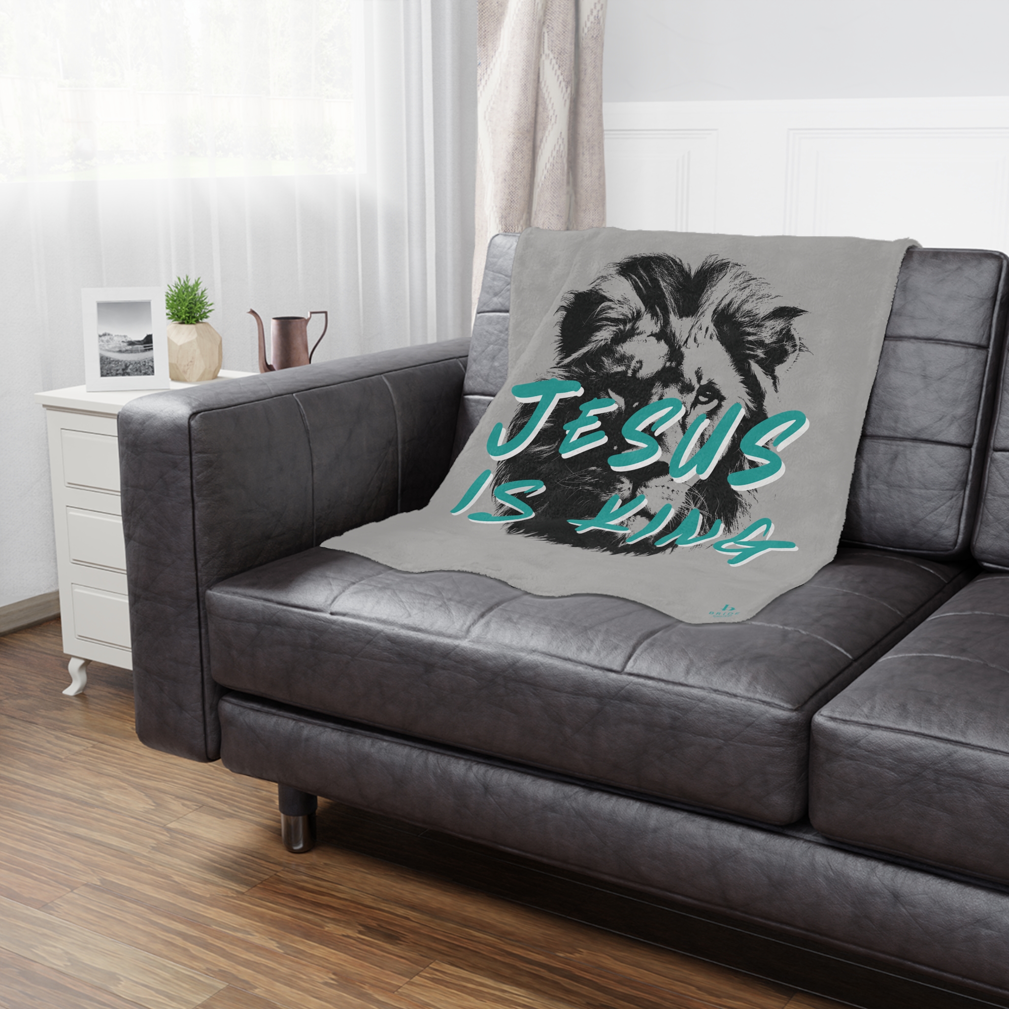 Jesus is King Microfiber Blanket - Image 4