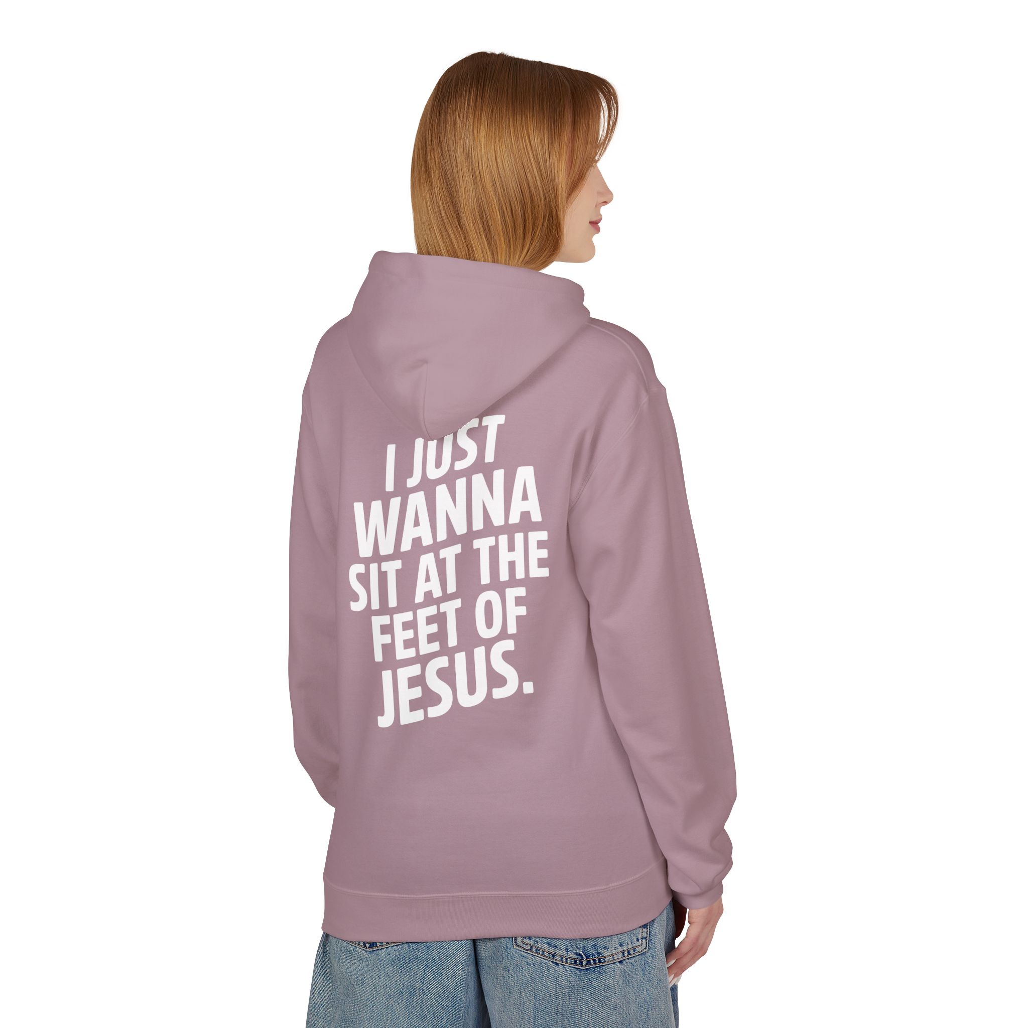 I Just wanna Sit at the Feet of Jesus Midweight Softstyle Fleece Hoodie - Image 28