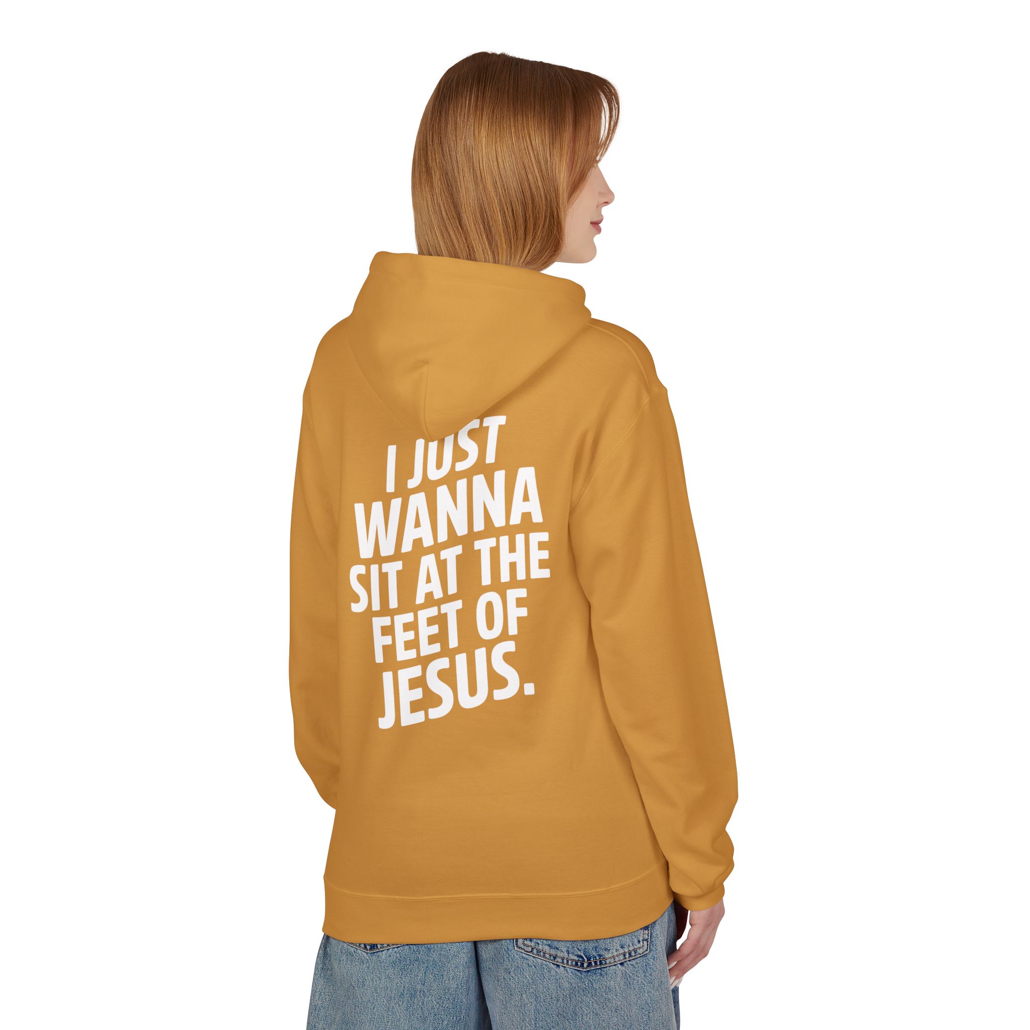 I Just wanna Sit at the Feet of Jesus Midweight Softstyle Fleece Hoodie - Image 12